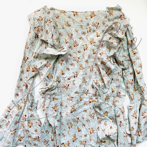 SPELL Fleur Frill Bias Maxi In Teapot Blue NWT - Picture 10 of 12